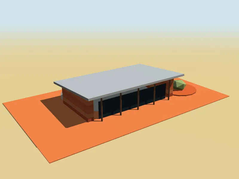 Red Earth Centre, a low-poly model in Roo Road Rescue